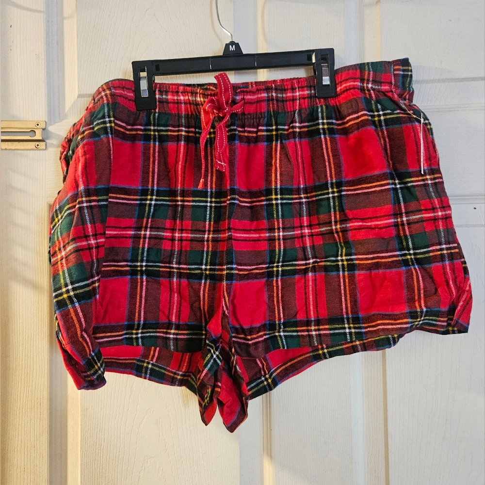 OLD NAVY WOMEN'S PLAID PAJAMA SHORTS: RED: NEW WITH TAGS: SIZE XL